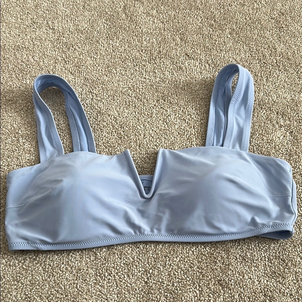 Aerie Light Blue V-Neck Bikini Top